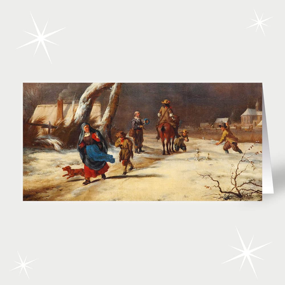 Adriaen van de Velde / Winterlandschaft mit Reiter und Fußgängern (1661)