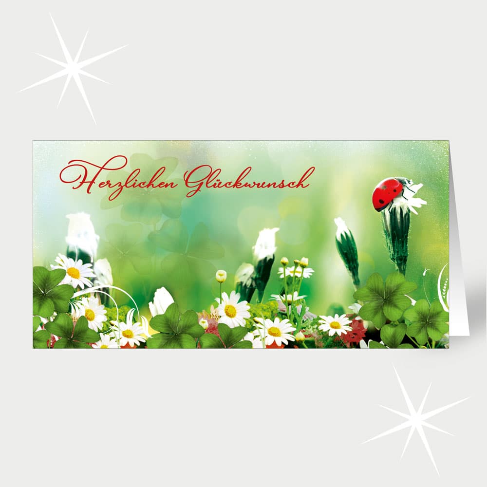 Frühlingswiese mit Glücksbringer