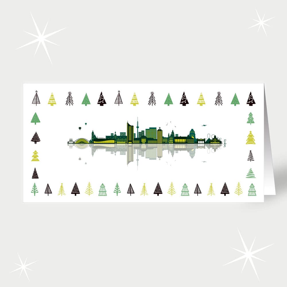 Skyline mit Bäumen - Leipzig