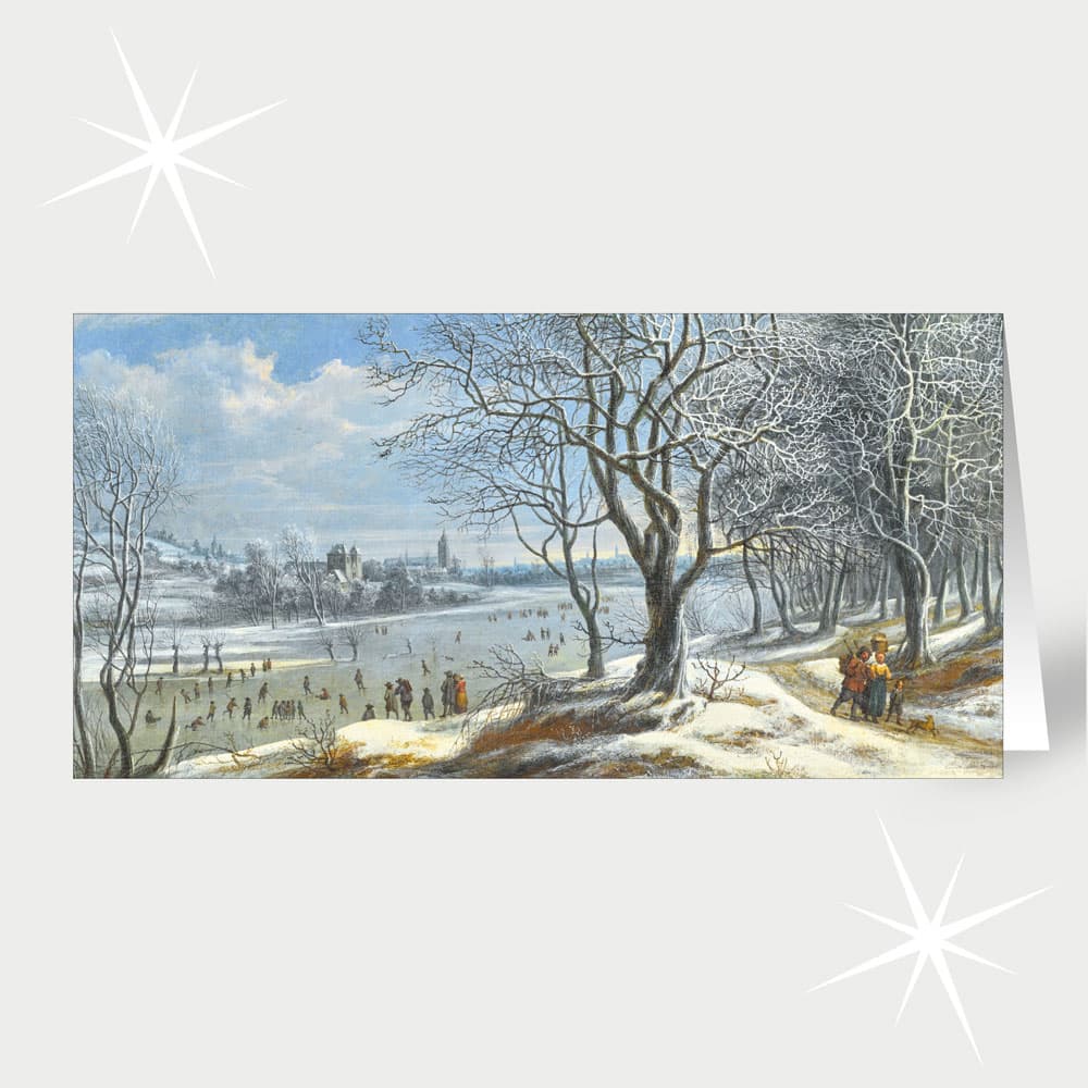 Daniel van Heil / Winterlandschaft mit Eisläufer und Figuren auf dem Weg (ca. 1684)