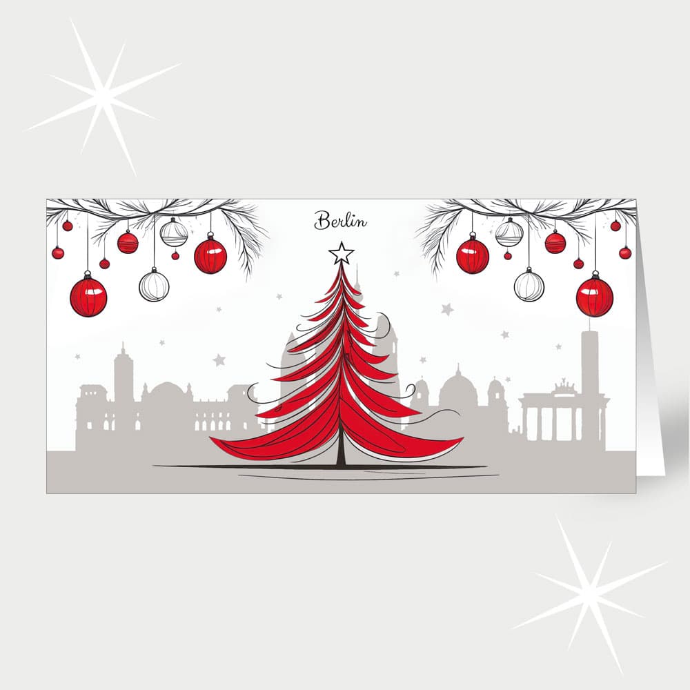 Berlin mit Weihnachtsbaum in Rot