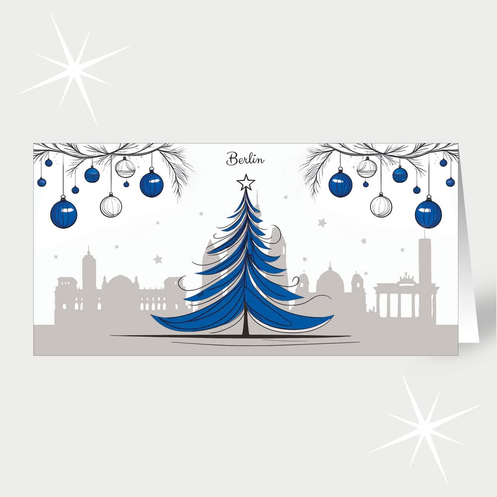 Berlin mit Weihnachtsbaum in Blau