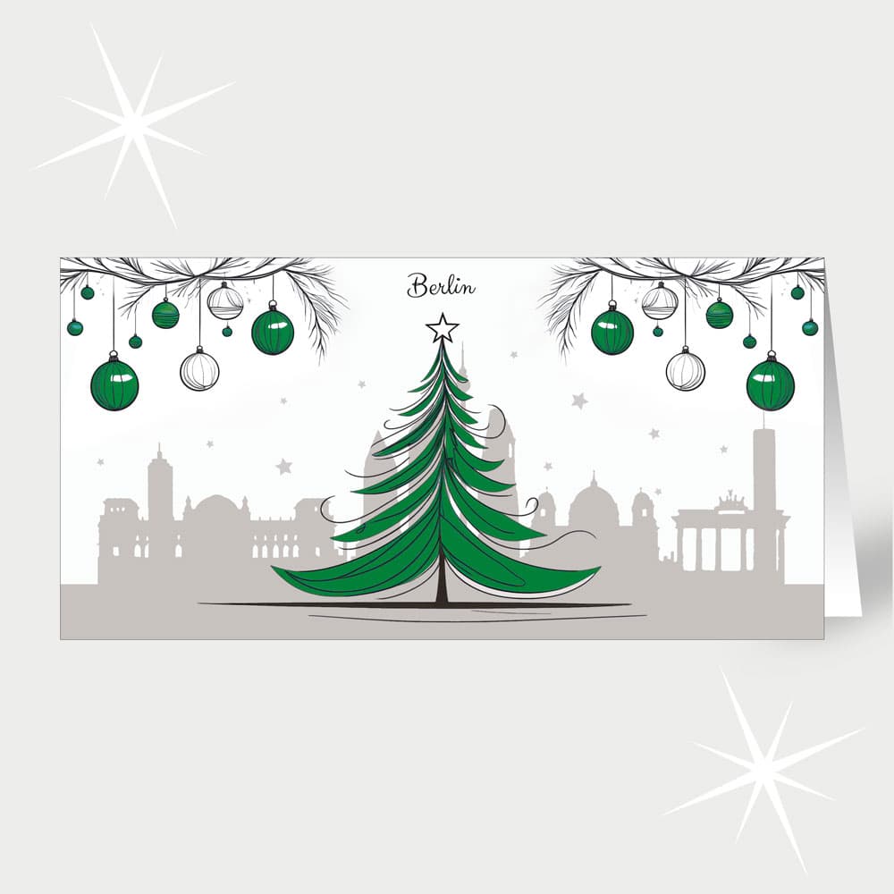 Berlin mit Weihnachtsbaum in Grün