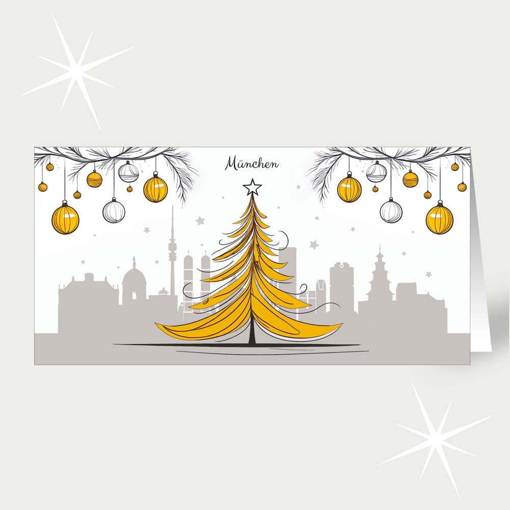München mit Weihnachtsbaum in Orange