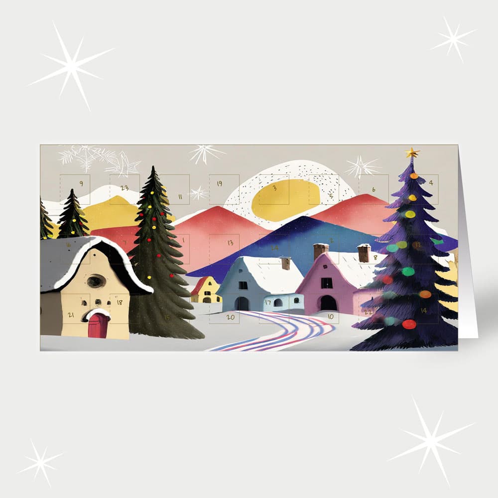 Kindliches Winterdorf im Advent