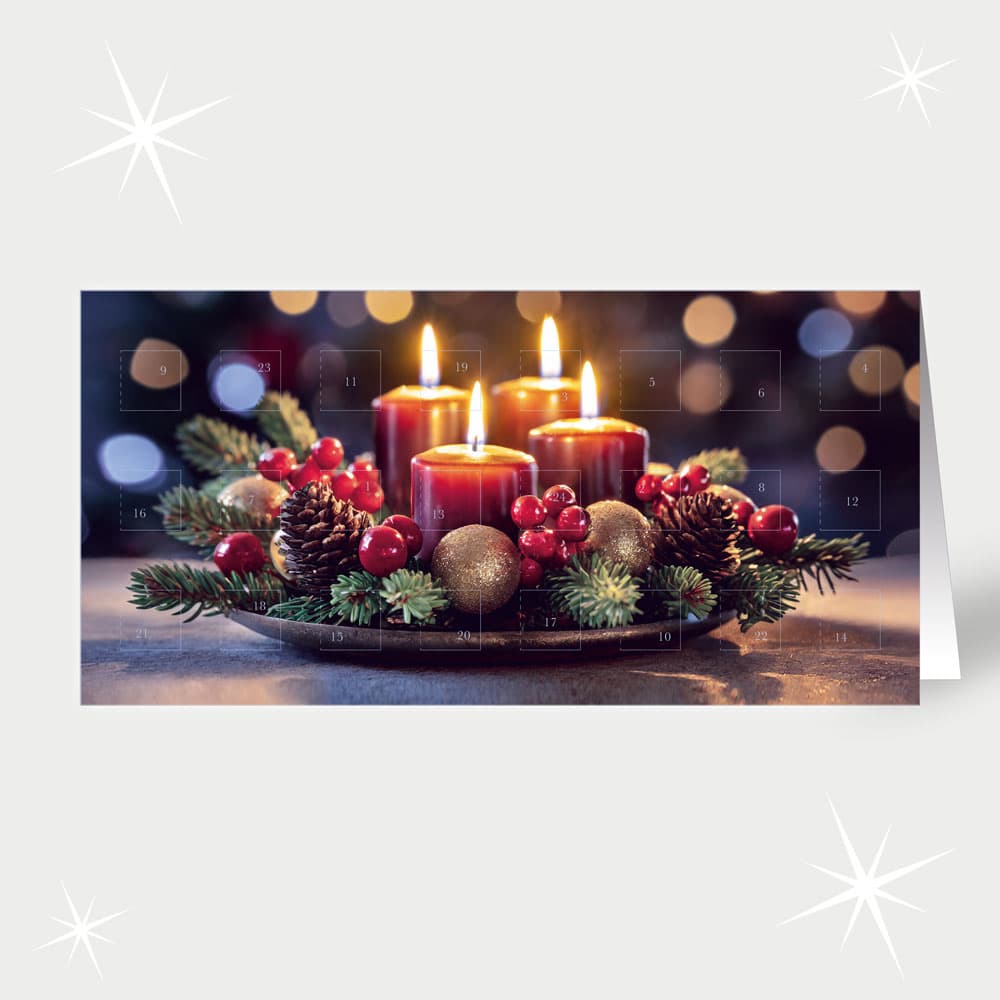Kunstvoller Kerzenteller im Advent