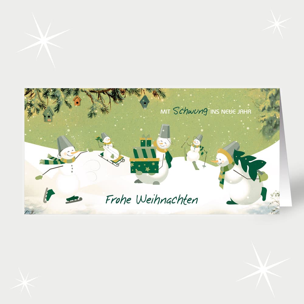 Sportliche Schneemänner